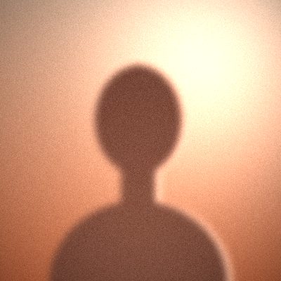 Portrait illustratif abstrait, silhouette sur fond terracotta