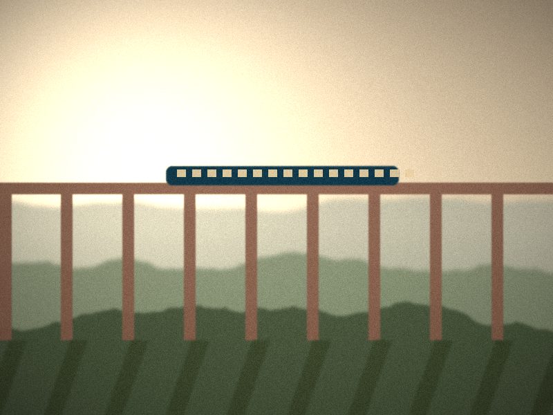 Train traversant un viaduc au-dessus de collines couvertes de vignes