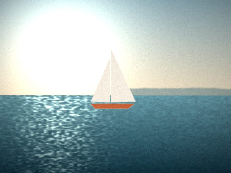 Voilier à coque terracotta naviguant sur une mer scintillante